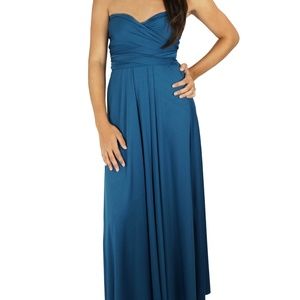 TEAL BRIDESMAID CONVERTIBLE WEDDING DRESS LONG